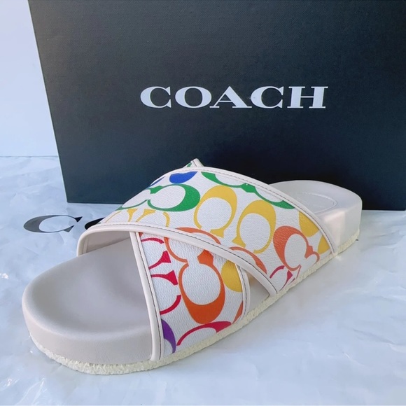 Coach Rainbow Signature Crossover Sandal CI899 New In Box limited edition - Picture 6 of 9